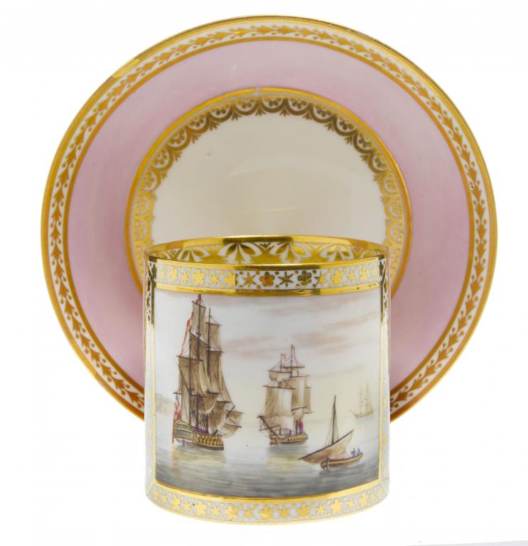 Appraisal: A DERBY COFFEE CAN painted by George Robertson with shipping