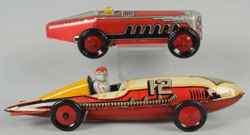 Appraisal: Lot of Tin Litho Marx Race Car Wind-Up Toys American