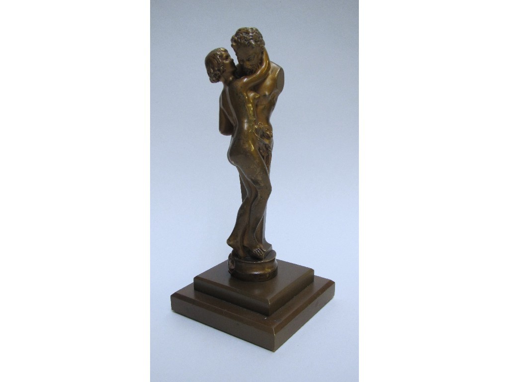 Appraisal: A cold painted bronze modelled by Stella with a statue