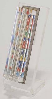 Appraisal: Mezuzah by Yaacov Agam sterling and crystal mezuzah in Star