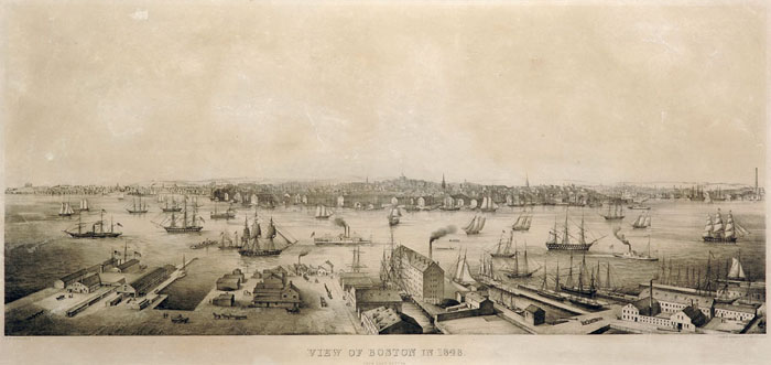 Appraisal: VIEW OF BOSTON IN FROM EAST BOSTON Lithograph from a