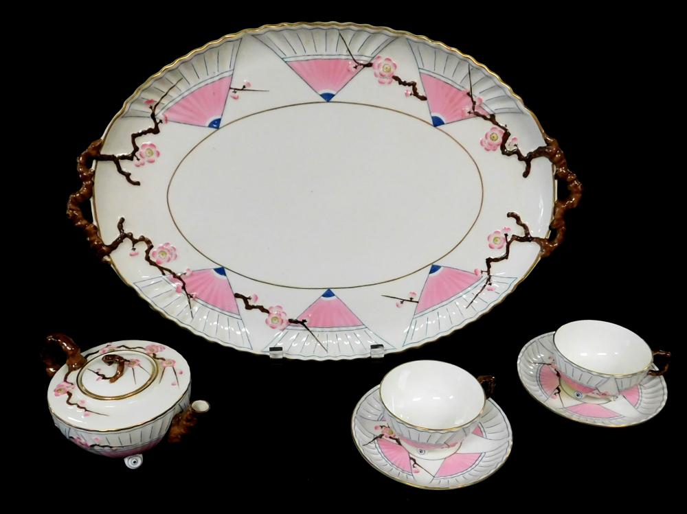 Appraisal: Wedgwood porcelain partial tea service late th C pink and