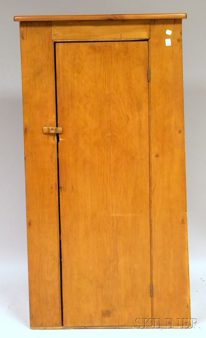 Appraisal: Country Pine One-door Cabinet the interior with three fixed shelves