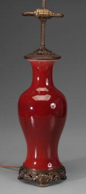 Appraisal: Chinese copper-red vase baluster shape with everted rim rich red