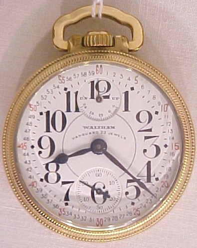 Appraisal: Waltham size railroad watch jewel wind indicator Lossier hairspring adjusted