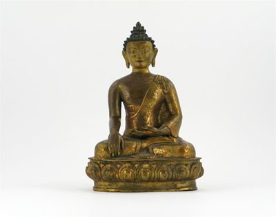 Appraisal: A Tibeto-Chinese figure of Buddha seated in lalitasana mudra his