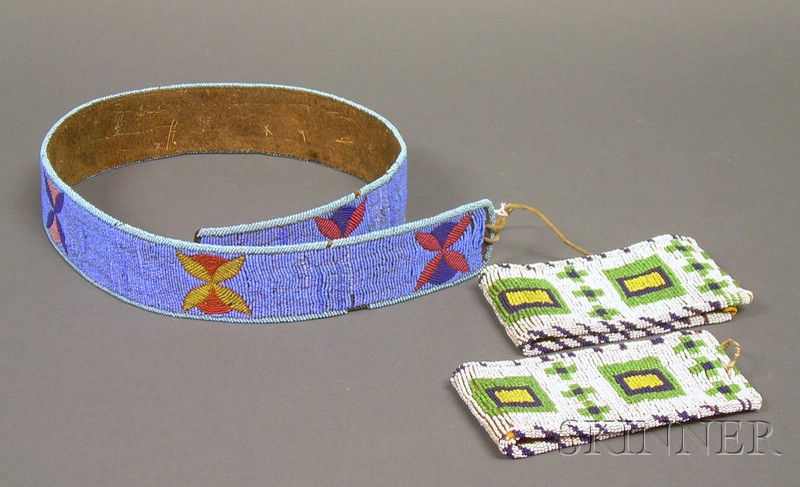 Appraisal: Two Plains Plateau Beaded Items c late th century a