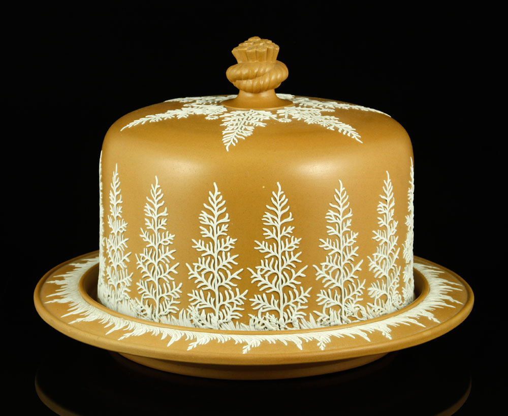 Appraisal: - Jasperware Cheese Dome and Underplate Jasperware cheese dome and