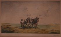 Appraisal: Armand Coussens French - A color etching of a man