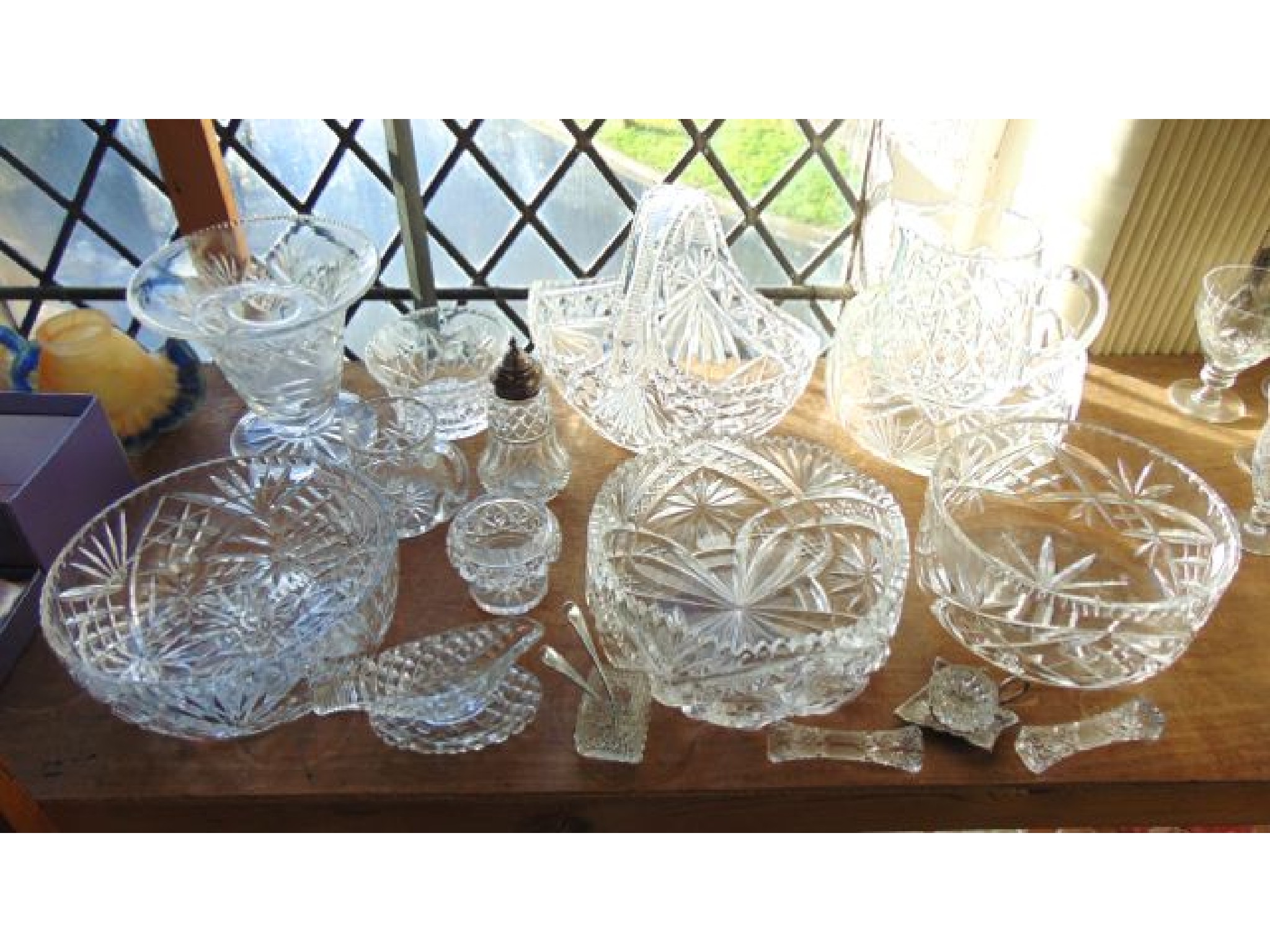 Appraisal: A selection of clear cut glassware to include numerous bowls