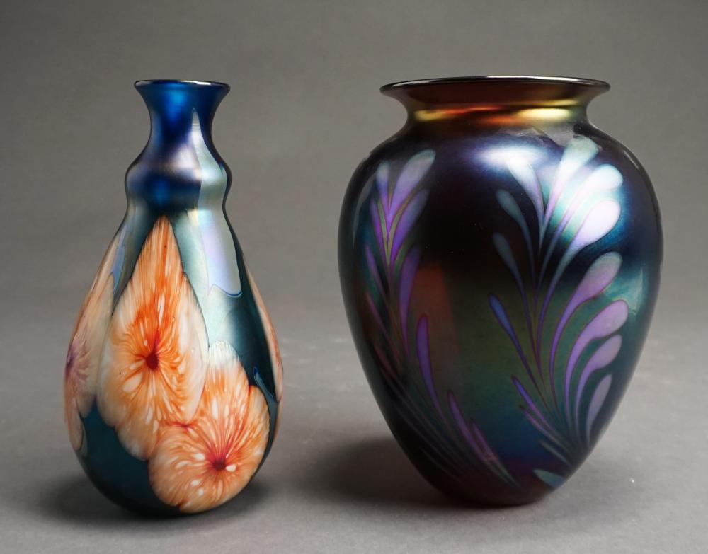 Appraisal: Two Charles Lotton Art Glass Vases H of Each in