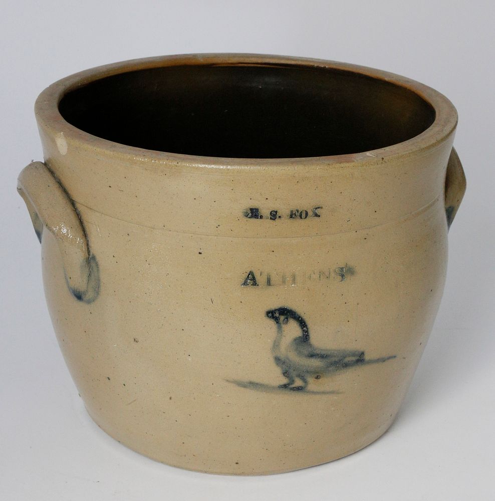 Appraisal: Salt Glazed Pot Stamped K S Fox Athens Salt Glazed