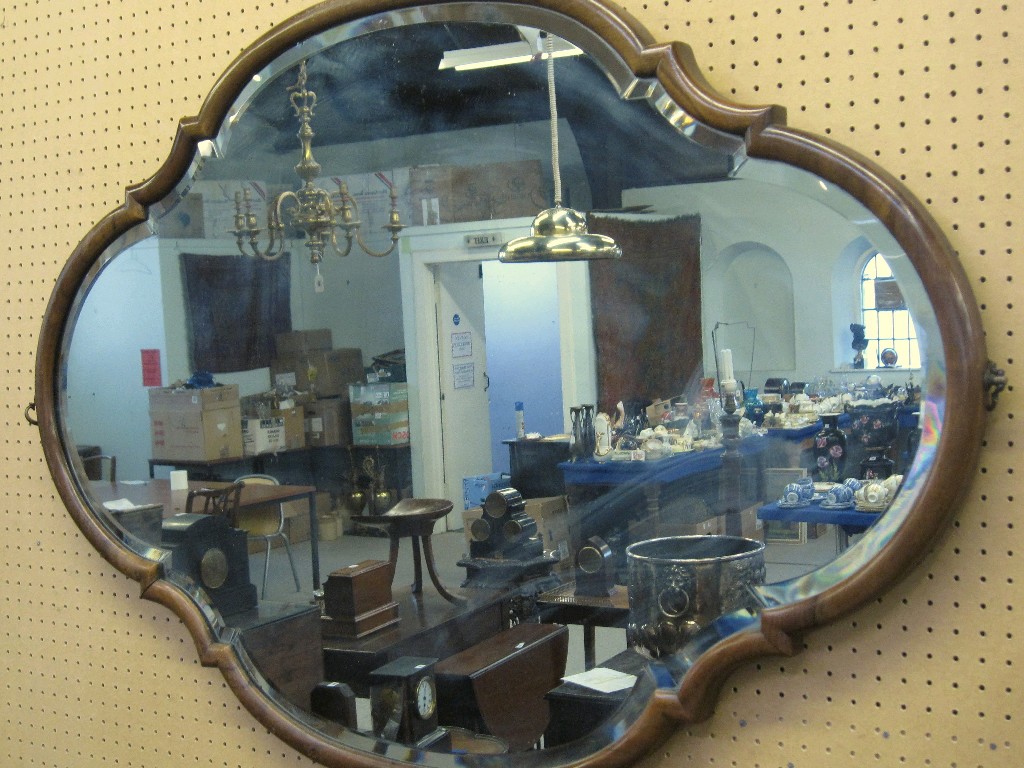 Appraisal: Walnut framed wall mirror