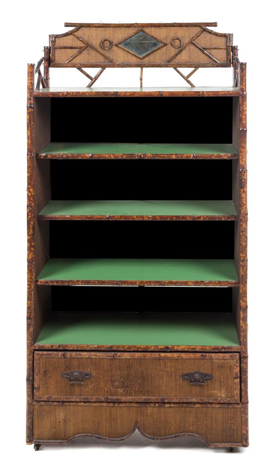 Appraisal: Sale Lot A Victorian Lacquered Bamboo Bookshelf th century having