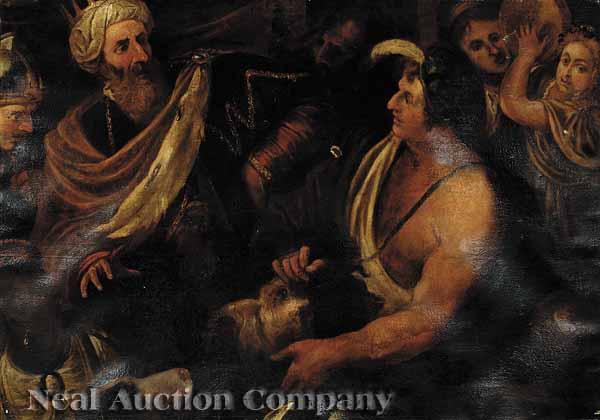 Appraisal: Manner of Valentin de Boulogne French - David Presenting the