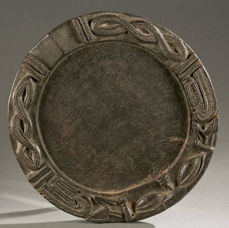 Appraisal: Toruba divination tray th century A divination tray with bird