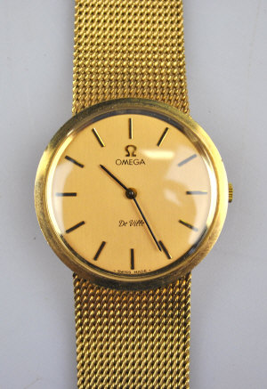 Appraisal: A gentleman's ct gold Omega De Ville wristwatch with mesh