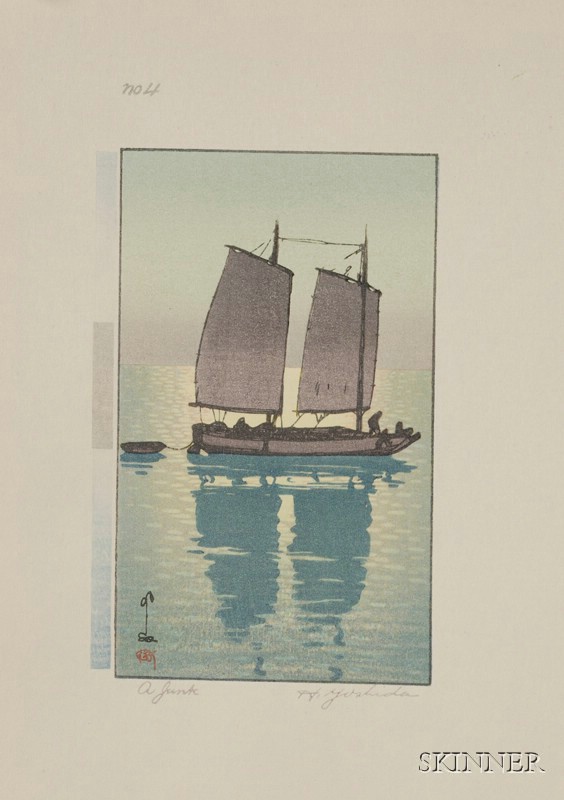 Appraisal: Yoshida Hiroshi A Junk a series of five small prints