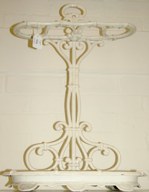 Appraisal: A Victorian style white painted wrought iron effect cast iron