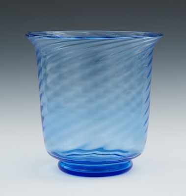 Appraisal: A Steuben Blue Swirl Vase The clear cobalt blue glass