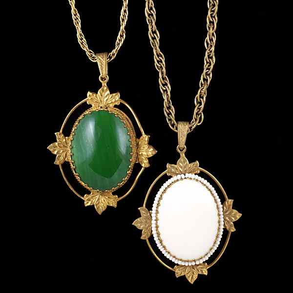 Appraisal: Miriam Haskell Suite Signed Miriam Haskell necklaces both have a