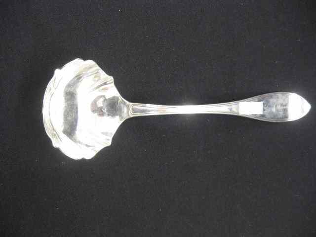 Appraisal: Squire Lander Coin Silver Soup Ladle fancy bowl - ''