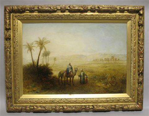 Appraisal: PAUL H ELLIS BRITISH - NOMADS ON CAMELS IN DESERT