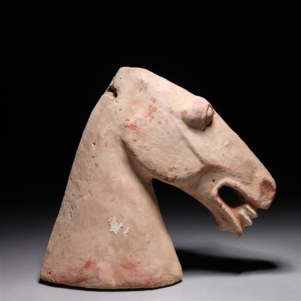 Appraisal: Chinese pottery model of a horse head as-is condition with