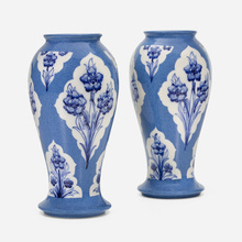 Appraisal: Moorcroft Pottery Vases with forget-me-not and Persian patterns pair c