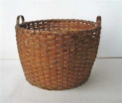 Appraisal: Large splint gathering basket new england late th early th