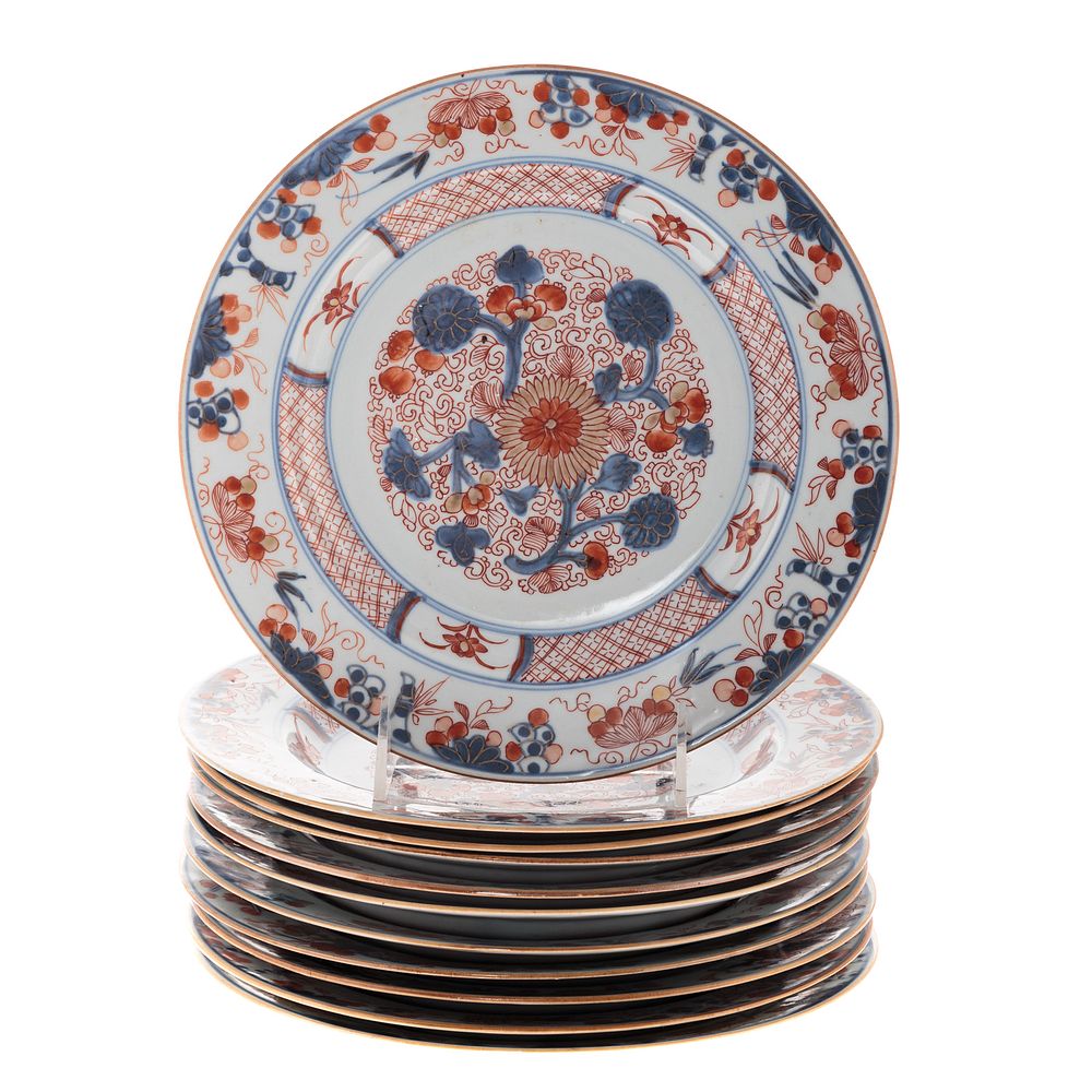 Appraisal: Chinese Export Imari Plates Circa - floral and vine decoration