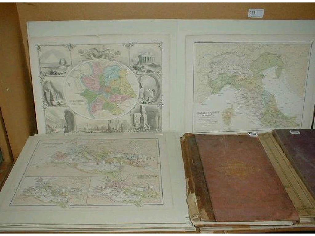 Appraisal: A collection of antiquarian atlas map plates Bartholomew's Royal Atlas