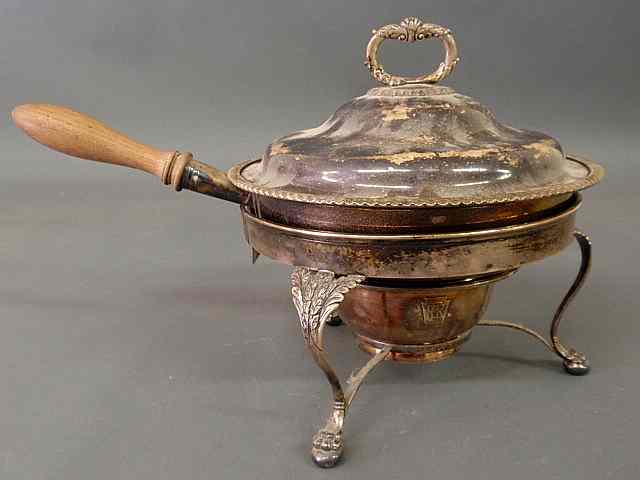 Appraisal: Silver soldered covered chafing dish made for the Pennsylvania Rail