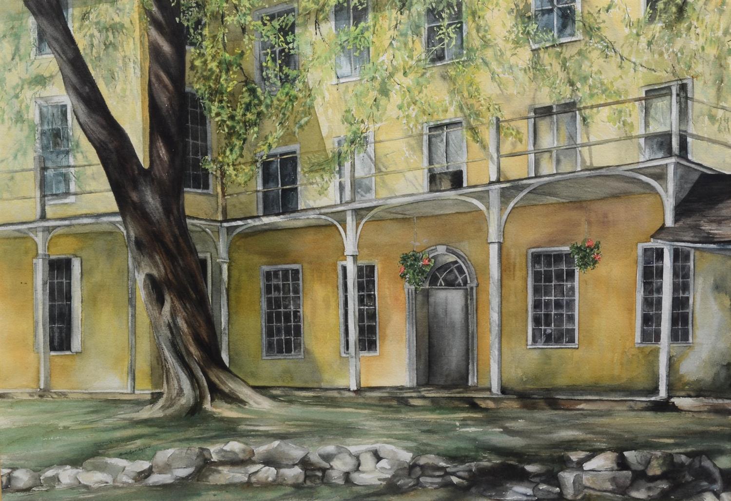 Appraisal: Beverly Moore Hoffsis American Active PA th Century watercolor Portico