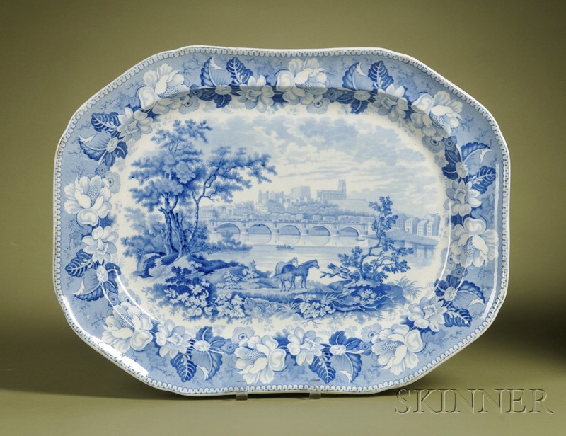 Appraisal: Rogers Blue Transfer Printed Earthenware Platter England early th century