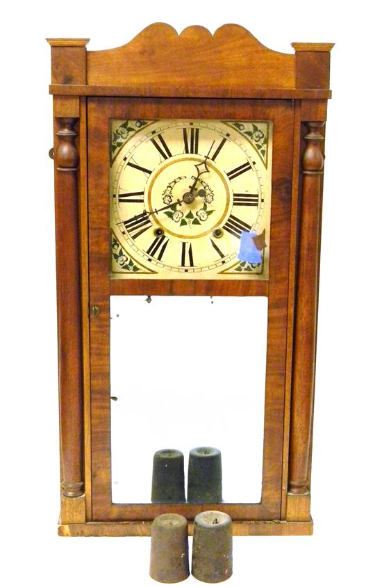 Appraisal: Shelf clock with mirror tablet by J Frost circa white