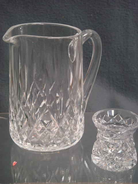 Appraisal: Waterford water pitcher h with a Waterford toothpick holder h