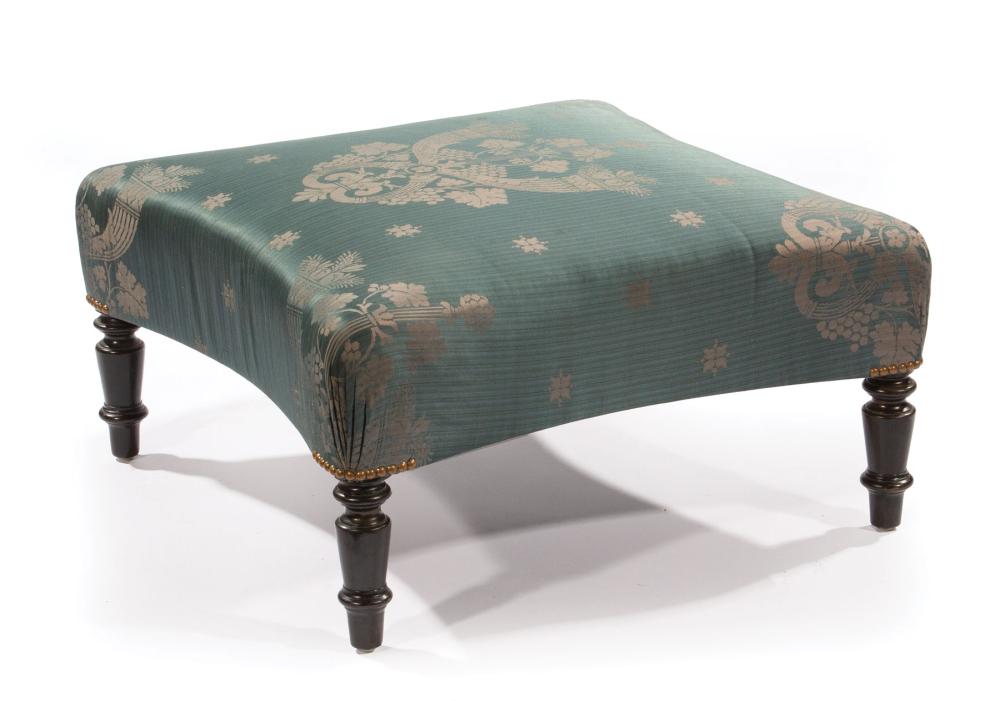 Appraisal: Napoleon III-Style Ottoman covered in Claremont Empire damask ring turned