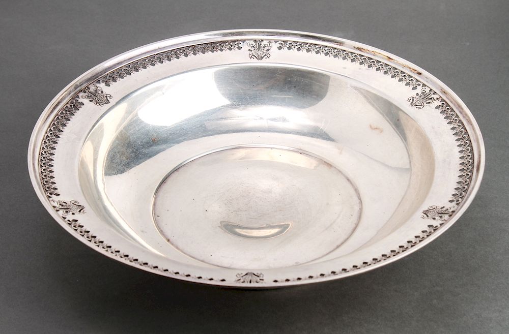 Appraisal: Manchester Silver Co Sterling Pierced Border Bowl Manchester Silver Co