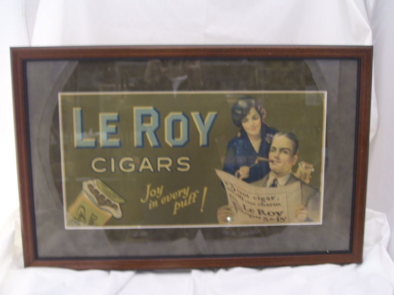 Appraisal: Framed Leroy Cigars Ad Framed advertising ad for Leroy Cigars