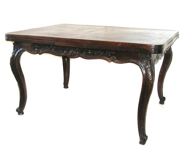 Appraisal: A Louis XV style oak extension dining table height in