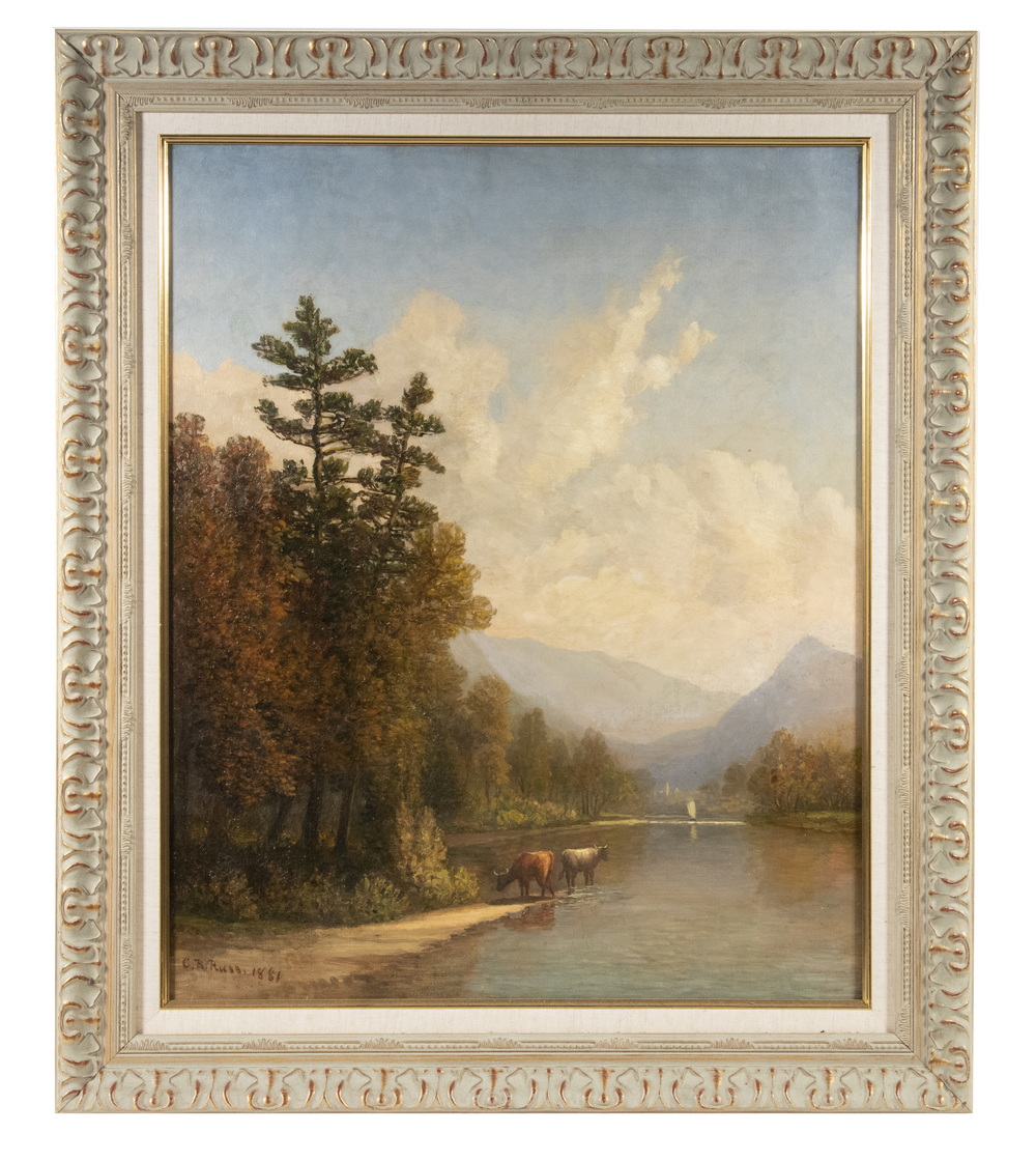 Appraisal: CHARLES B RUSS MA NH - White Mountain Landscape oil