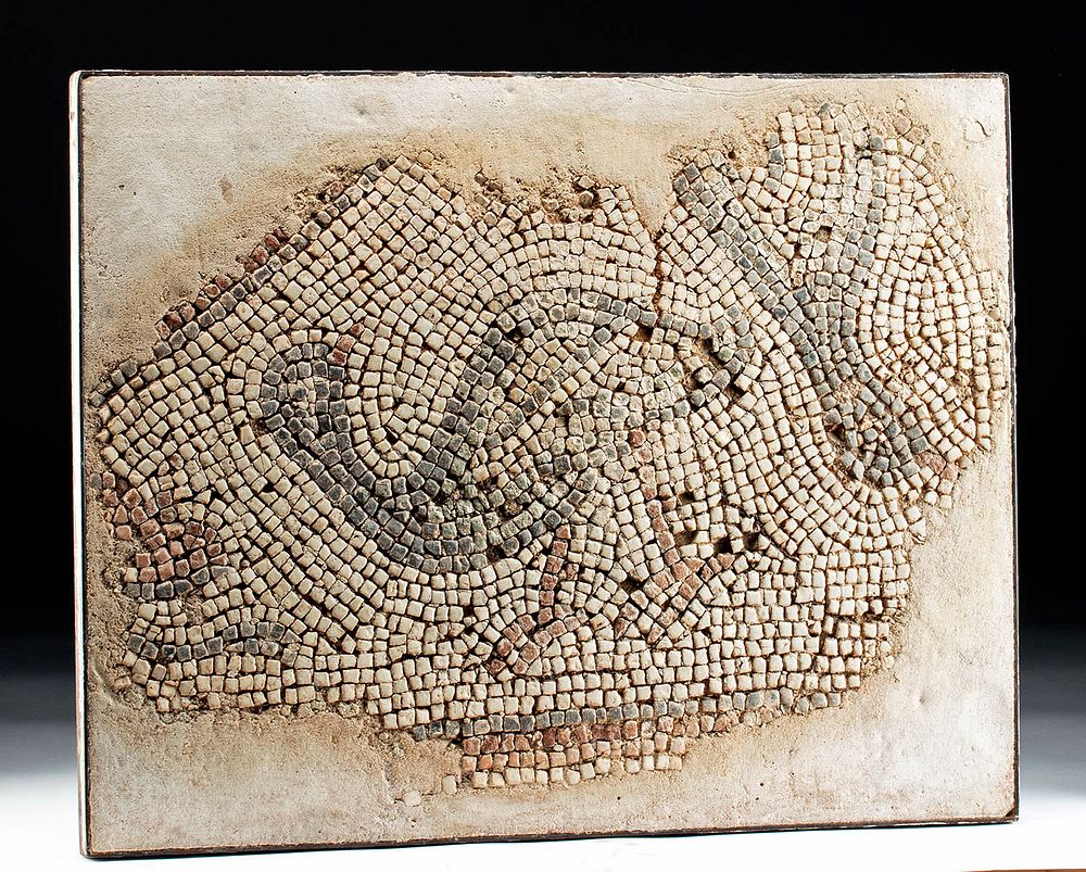 Appraisal: Late Roman Byzantine Stone Mosaic Panel - Birds Ancient Near