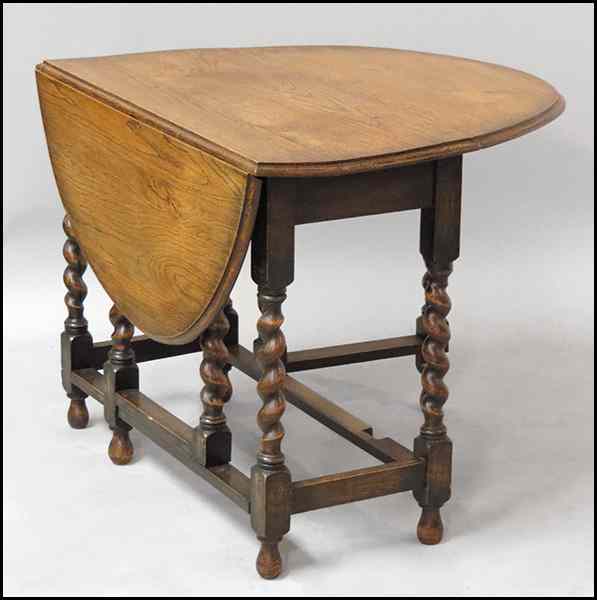 Appraisal: BARLEY TWIST DROP LEAF TABLE One Leaf W '' Without