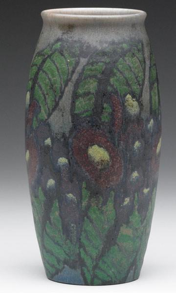 Appraisal: ROOKWOOD Decorated Mat vase painted by Charles Todd with stylized