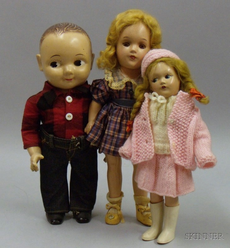 Appraisal: Three Composition Dolls s- s Buddy Lee advertising doll for