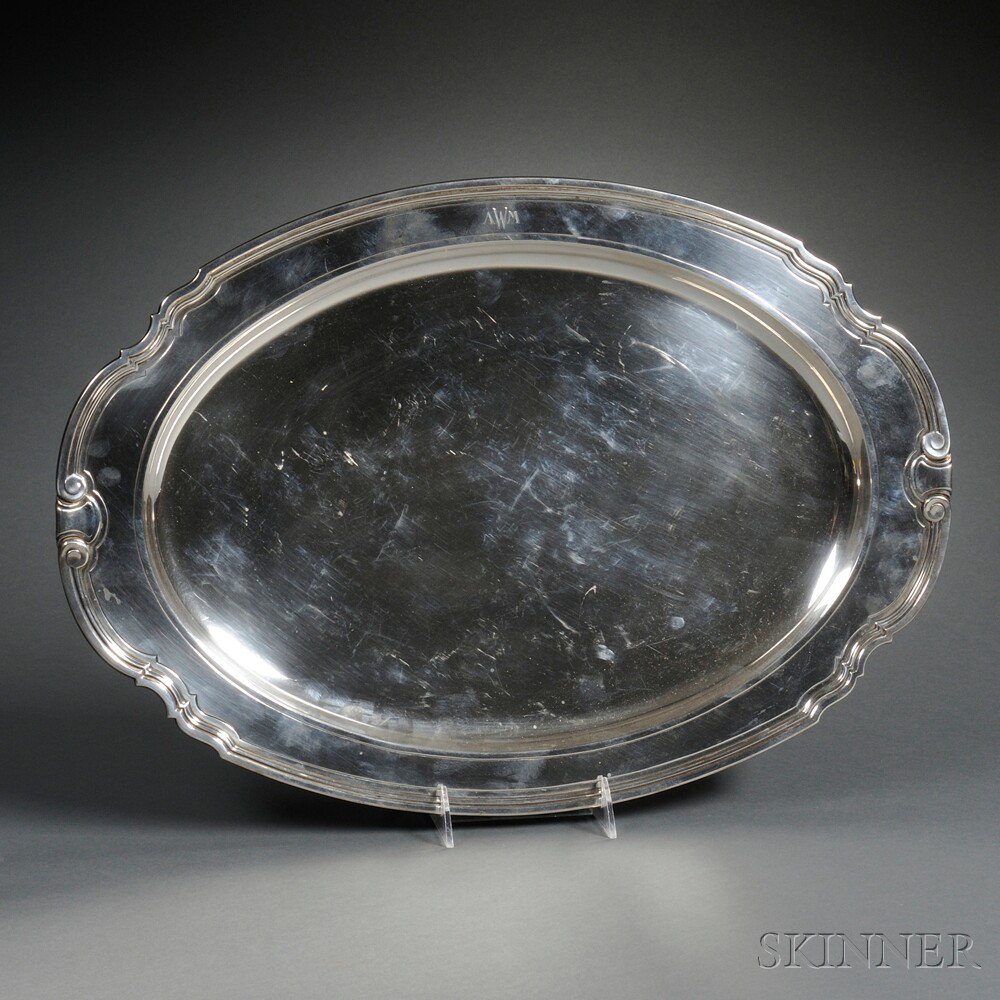 Appraisal: Tiffany Co Sterling Silver Tray New York - ovoid with