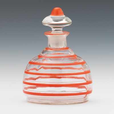 Appraisal: A Czechoslovakian Glass Perfume Decanter Clear glass domed shape with