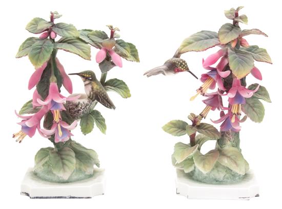 Appraisal: Sale Lot A Pair of Royal Worcester Porcelain Ruby Throated