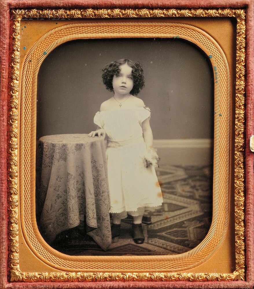 Appraisal: American School th Century Sixth-plate Daguerreotype of a Young Girl